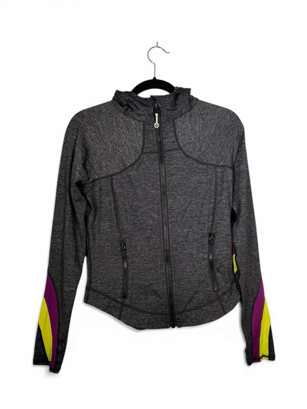 Lululemon Hooded Define Jacket Women’s US8 M Heathered Grey Colorblock Sleeve